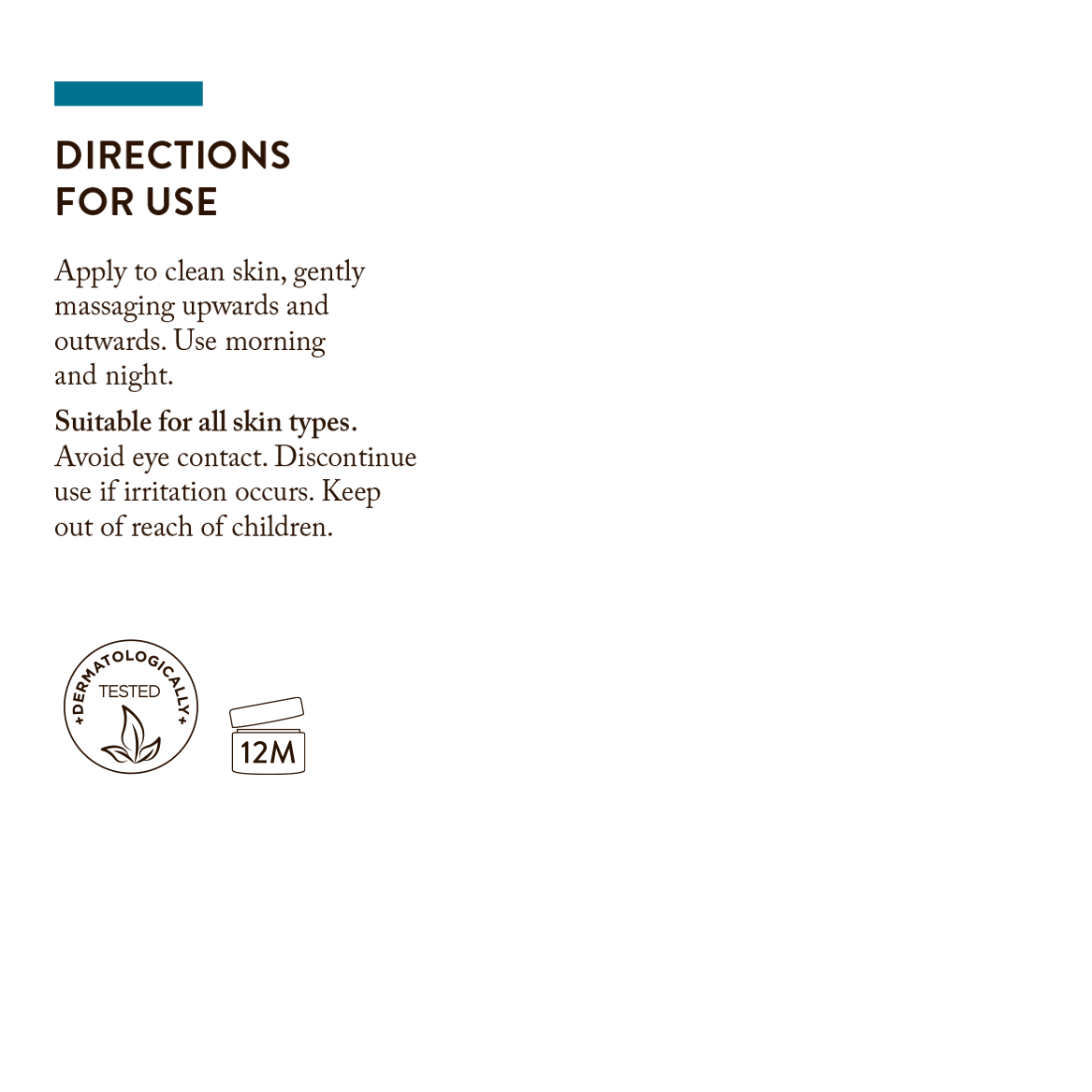 Directions for use: Hydrating Facial Fluid for men