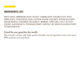 The ingredients list for Kanapa™ Foaming Facial Cleanser