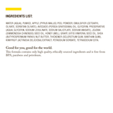 The ingredients list for Kanapa™ Revitalizing Exfoliating Scrub